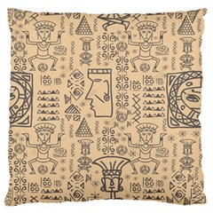 Aztec Tribal African Egyptian Style Seamless Pattern Vector Antique Ethnic Standard Premium Plush Fleece Cushion Case (One Side)