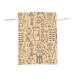 Aztec Tribal African Egyptian Style Seamless Pattern Vector Antique Ethnic Lightweight Drawstring Pouch (M) Front