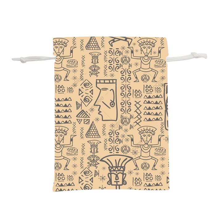 Aztec Tribal African Egyptian Style Seamless Pattern Vector Antique Ethnic Lightweight Drawstring Pouch (M)