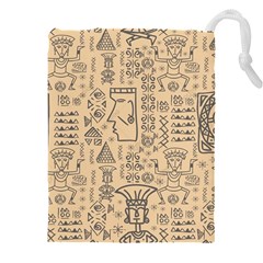 Aztec Tribal African Egyptian Style Seamless Pattern Vector Antique Ethnic Drawstring Pouch (4XL)