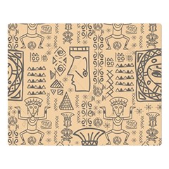 Aztec Tribal African Egyptian Style Seamless Pattern Vector Antique Ethnic Premium Plush Fleece Blanket (Large)