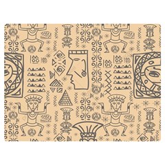 Aztec Tribal African Egyptian Style Seamless Pattern Vector Antique Ethnic Premium Plush Fleece Blanket (Extra Small)