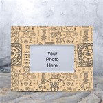 Aztec Tribal African Egyptian Style Seamless Pattern Vector Antique Ethnic White Tabletop Photo Frame 4 x6  Front