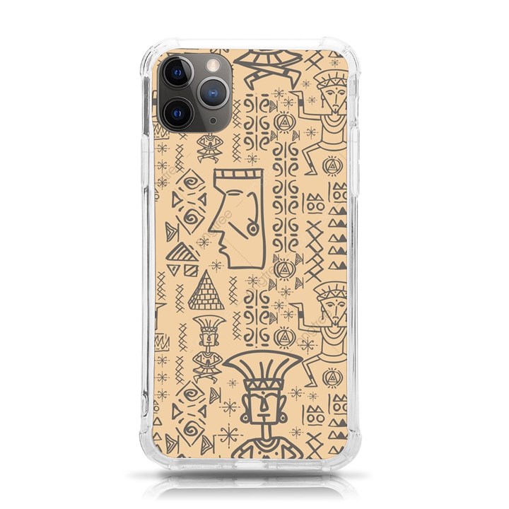 Aztec Tribal African Egyptian Style Seamless Pattern Vector Antique Ethnic iPhone 11 Pro Max 6.5 Inch TPU UV Print Case