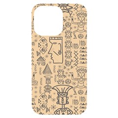 Aztec Tribal African Egyptian Style Seamless Pattern Vector Antique Ethnic Iphone 14 Pro Max Black Uv Print Case