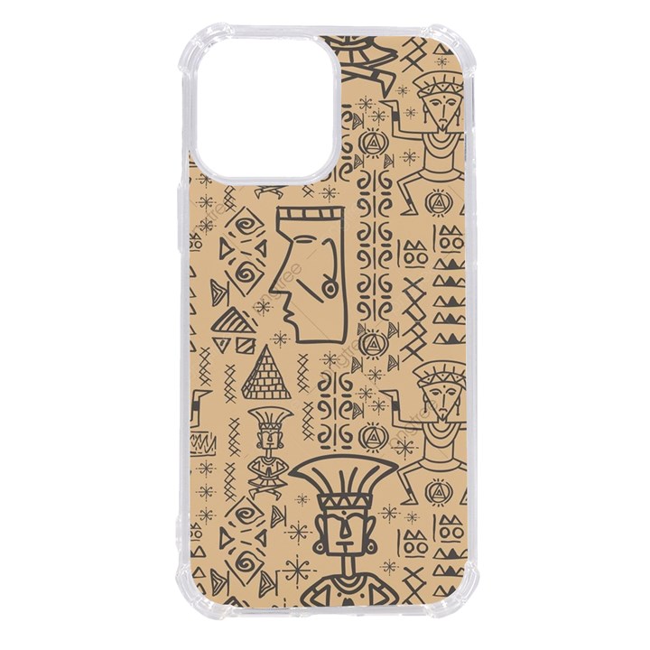 Aztec Tribal African Egyptian Style Seamless Pattern Vector Antique Ethnic iPhone 13 Pro Max TPU UV Print Case