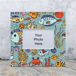 Cartoon Underwater Seamless Pattern With Crab Fish Seahorse Coral Marine Elements White Box Photo Frame 4  x 6  Front