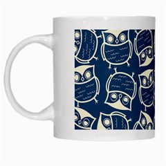 Cute Seamless Owl Background Pattern White Mug by Bedest