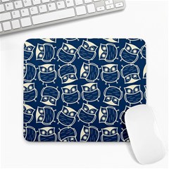 Cute Seamless Owl Background Pattern Large Mousepad by Bedest