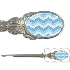 Seamless Pattern Of Cute Summer Blue Line Zigzag Letter Opener by Bedest