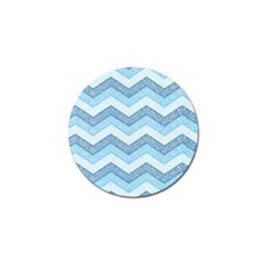 Seamless Pattern Of Cute Summer Blue Line Zigzag Golf Ball Marker by Bedest