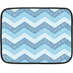 Seamless Pattern Of Cute Summer Blue Line Zigzag Two Sides Fleece Blanket (mini) by Bedest