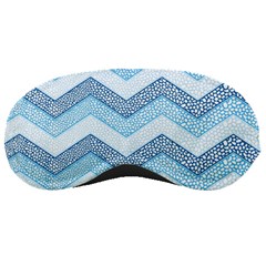 Seamless Pattern Of Cute Summer Blue Line Zigzag Sleep Mask by Bedest