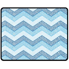 Seamless Pattern Of Cute Summer Blue Line Zigzag Two Sides Fleece Blanket (medium) by Bedest