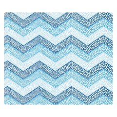 Seamless Pattern Of Cute Summer Blue Line Zigzag Two Sides Premium Plush Fleece Blanket (small) by Bedest