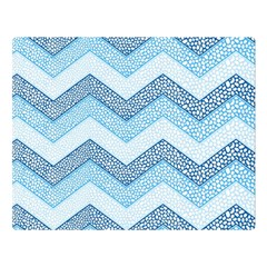 Seamless Pattern Of Cute Summer Blue Line Zigzag Two Sides Premium Plush Fleece Blanket (large) by Bedest