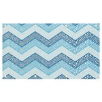 Seamless Pattern Of Cute Summer Blue Line Zigzag Banner and Sign 7  x 4  Front