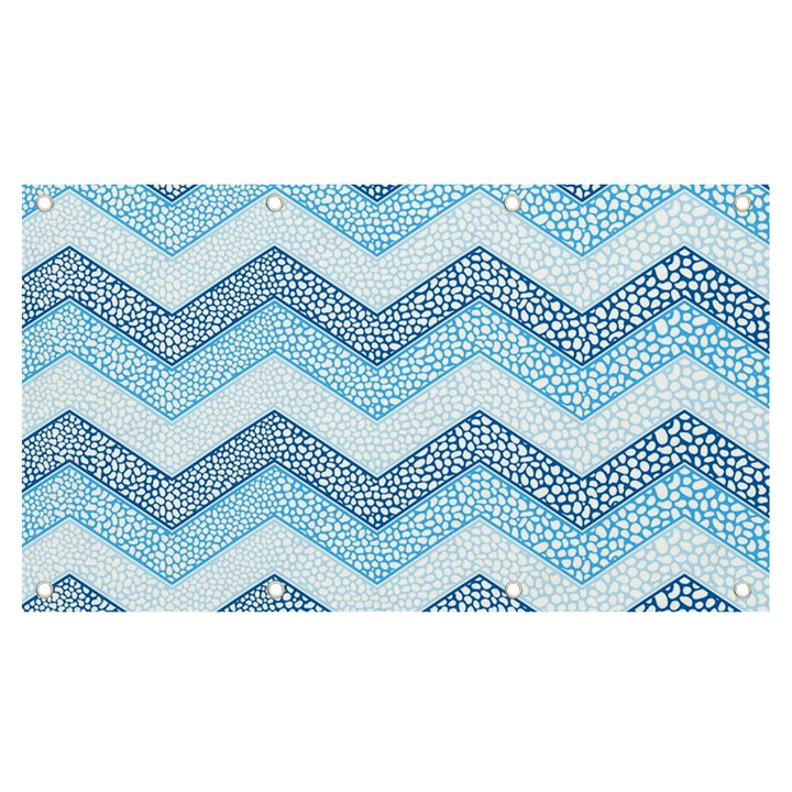 Seamless Pattern Of Cute Summer Blue Line Zigzag Banner and Sign 7  x 4 