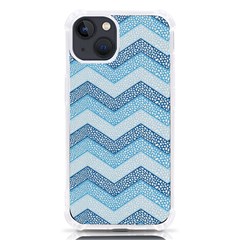 Seamless Pattern Of Cute Summer Blue Line Zigzag Iphone 13 Tpu Uv Print Case by Bedest