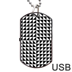 Optical-illusion-illusion-black Dog Tag Usb Flash (one Side) by Bedest