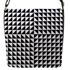 Optical-illusion-illusion-black Flap Closure Messenger Bag (s) by Bedest