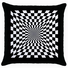 Optical-illusion-chessboard-tunnel Throw Pillow Case (black) by Bedest