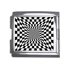 Optical-illusion-chessboard-tunnel Mega Link Italian Charm (18mm) by Bedest