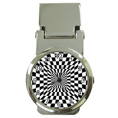 Optical-illusion-chessboard-tunnel Money Clip Watches by Bedest