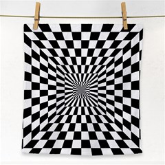 Optical-illusion-chessboard-tunnel Face Towel by Bedest