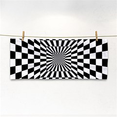 Optical-illusion-chessboard-tunnel Hand Towel by Bedest