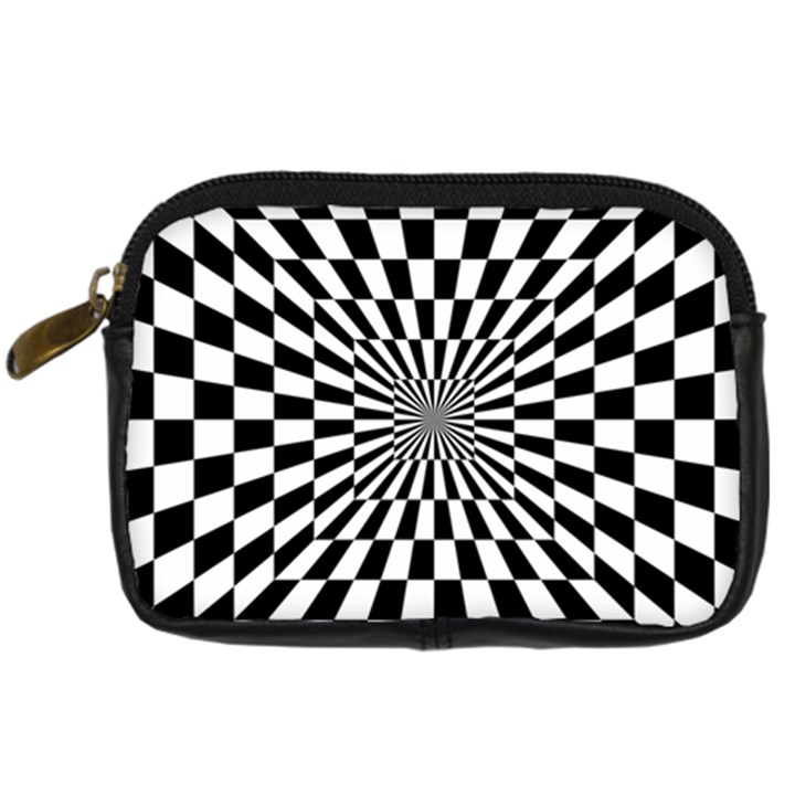 Optical-illusion-chessboard-tunnel Digital Camera Leather Case