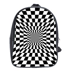 Optical-illusion-chessboard-tunnel School Bag (large)