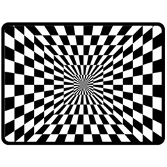 Optical-illusion-chessboard-tunnel Fleece Blanket (large) by Bedest