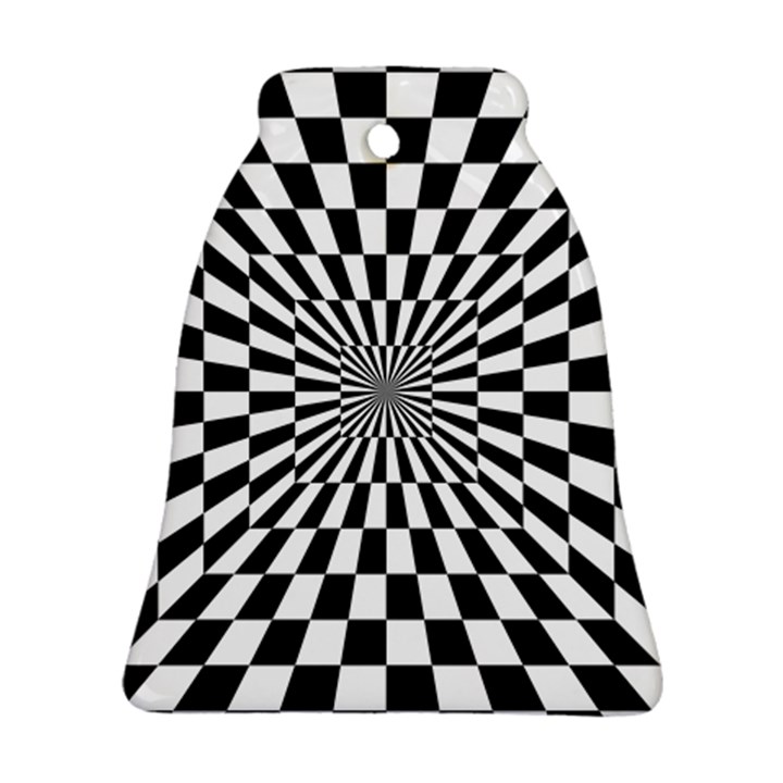 Optical-illusion-chessboard-tunnel Ornament (Bell)