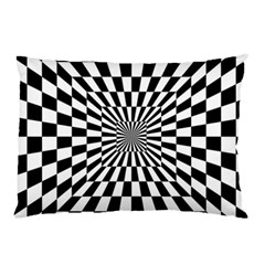 Optical-illusion-chessboard-tunnel Pillow Case (two Sides) by Bedest