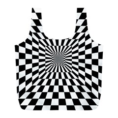 Optical-illusion-chessboard-tunnel Full Print Recycle Bag (l) by Bedest