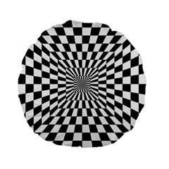 Optical-illusion-chessboard-tunnel Standard 15  Premium Flano Round Cushions by Bedest