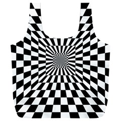 Optical-illusion-chessboard-tunnel Full Print Recycle Bag (xxl) by Bedest