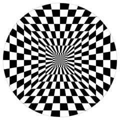 Optical-illusion-chessboard-tunnel Round Trivet by Bedest