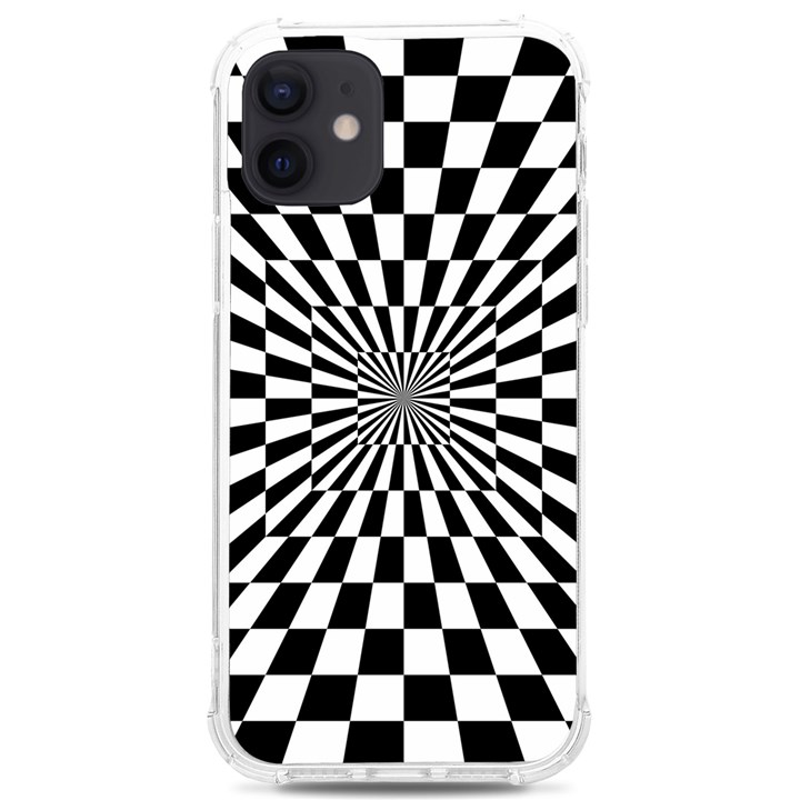 Optical-illusion-chessboard-tunnel iPhone 12/12 Pro TPU UV Print Case