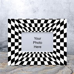 Optical-illusion-chessboard-tunnel White Tabletop Photo Frame 4 x6  by Bedest