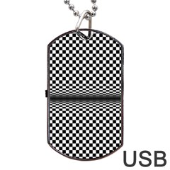 Art-optical-black-white-contrast Dog Tag Usb Flash (one Side) by Bedest