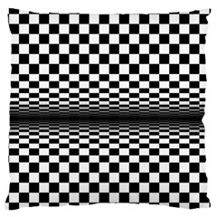 Art-optical-black-white-contrast Large Cushion Case (one Side) by Bedest