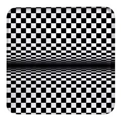 Art-optical-black-white-contrast Square Glass Fridge Magnet (4 Pack)