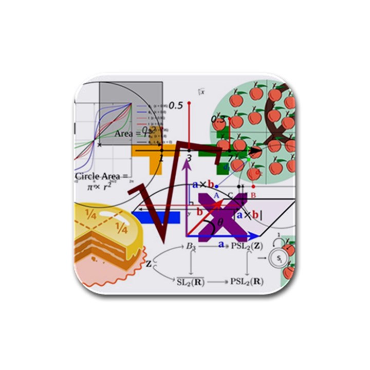 Mathematics Formula Physics School Rubber Square Coaster (4 pack)