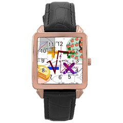 Mathematics Formula Physics School Rose Gold Leather Watch  by Bedest