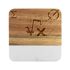 Mathematics Formula Physics School Marble Wood Coaster (square) by Bedest