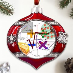 Mathematics Formula Physics School Metal Snowflake And Bell Red Ornament by Bedest