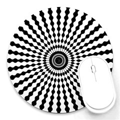 Starburst-sunburst-hypnotic Round Mousepad by Bedest