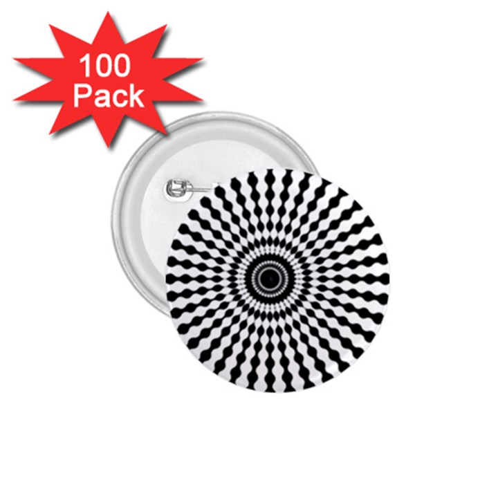 Starburst-sunburst-hypnotic 1.75  Buttons (100 pack) 